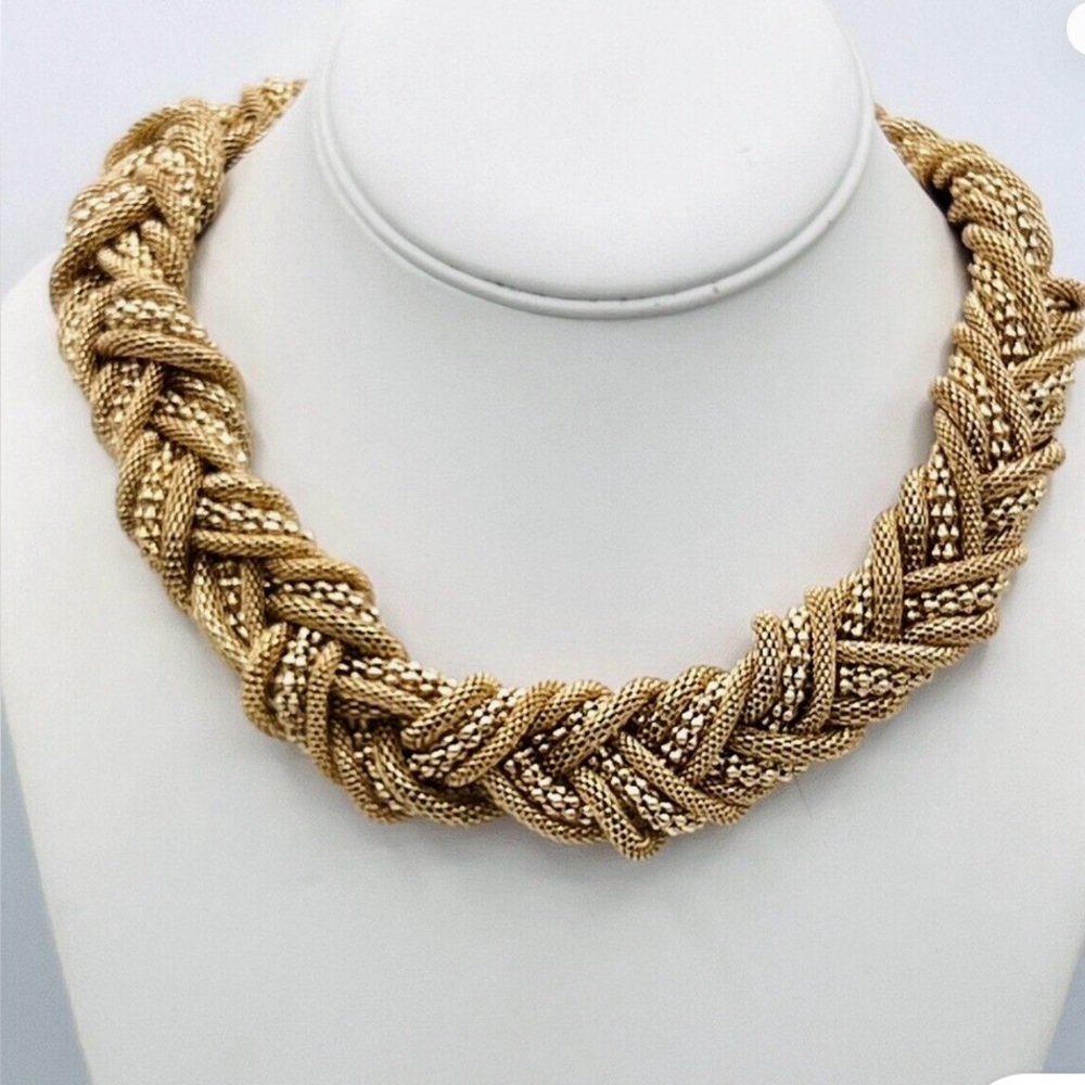 Necklace Gold-Toned Braided by Natasha Couture OS